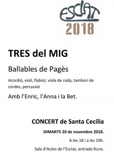 Concert de Santa Cecília. Tres del mig. Ballables de pagès @ Esclat, escola de música | Manresa | Catalunya | Espanya